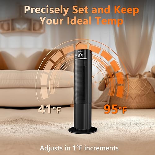 Miniatura 4 de Calentadores espaciales para uso en interiores, calentador eléctrico de 26 pulgadas y 12 piess con control remoto, calentadores eléctricos de 1500 W