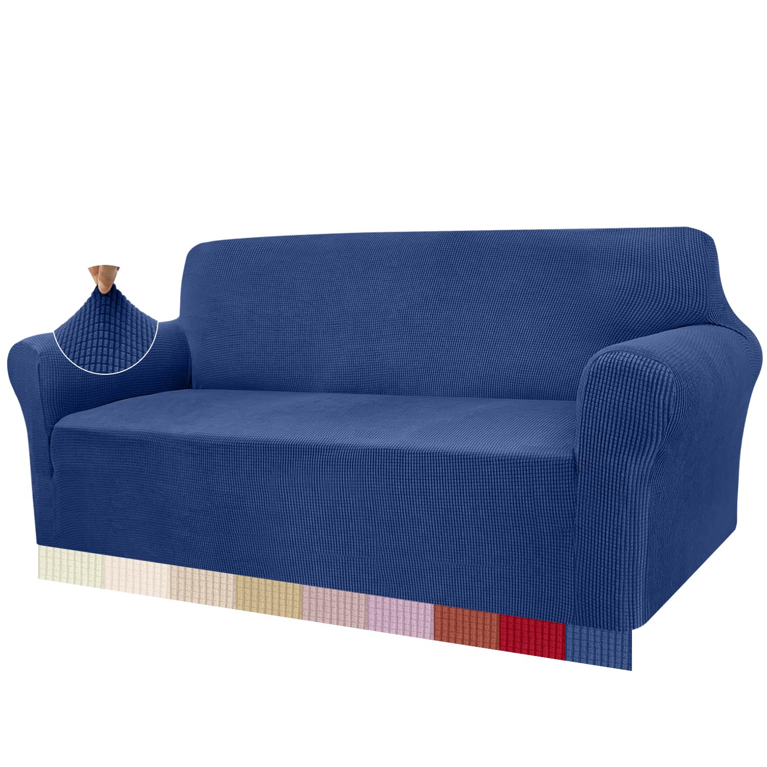 Granbest High Stretch Sofa Covers 3 Seater Super Soft Stylish Couch Covers for Dogs Pets Cats Jacquard Spandex Non Slip Sofa Slipcover for Living Room Furniture Protector (3 Seater, Royal Blue) — image 1