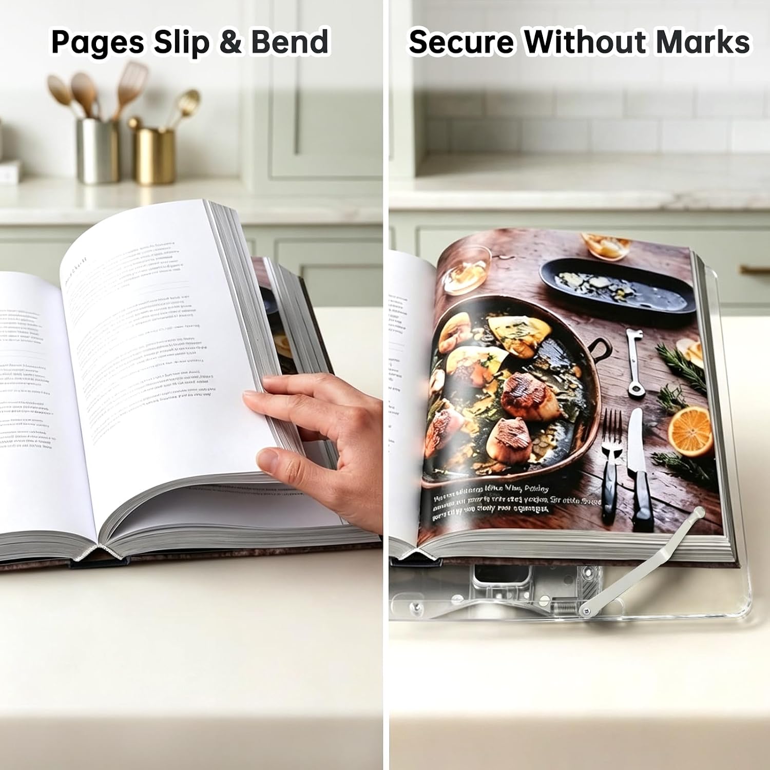 Cookbook Stand for Kitchen Counter,Recipe Book Holder Adjustable Angle