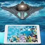 Drone sous l'eau avec caméra,App contrôlée RC Bateau avec WiFi Caméra, conception bionique en temps réel POV Tir sous l'eau pour les lacs, rivières & Exploration des océans,6 CH Imperméable, Pour UnderwaterExploration