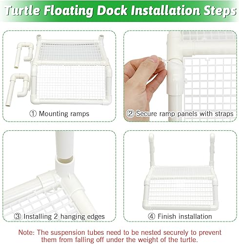 Vista 31 de Fhiny Plataforma para tomar tortugas, muelle de tortuga, terraza, rampa de escalada, reptiles, hábitat, terrario, accesorios de decoración