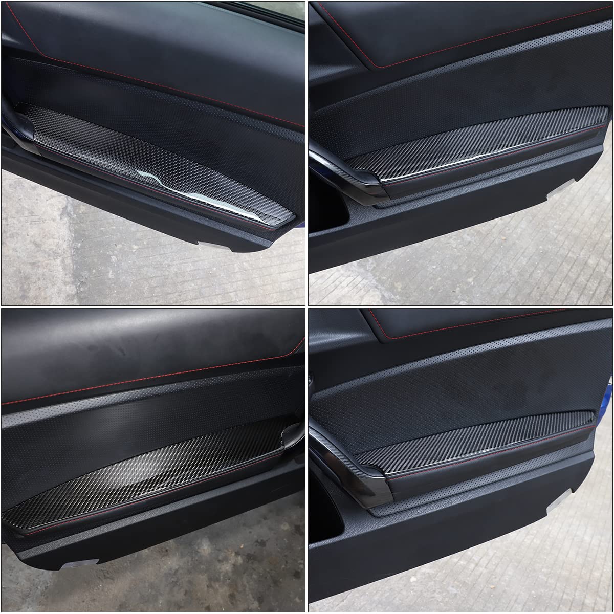 CHEAYAR Wewnętrzny panel przednich drzwi z prawdziwego włókna węglowego, osłona podłokietnika, dekoracja wnętrz, kompatybilny z Subaru BRZ i Toyota 86, 2016-2020, akcesoria samochodowe, 2 szt.