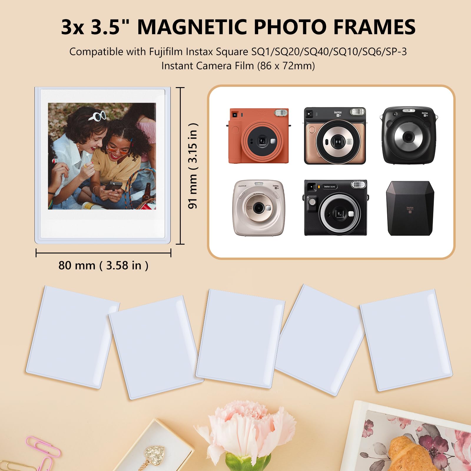 Amazon.com - HIYQIN 5 Pack Magnetic Photo Frames for Instax