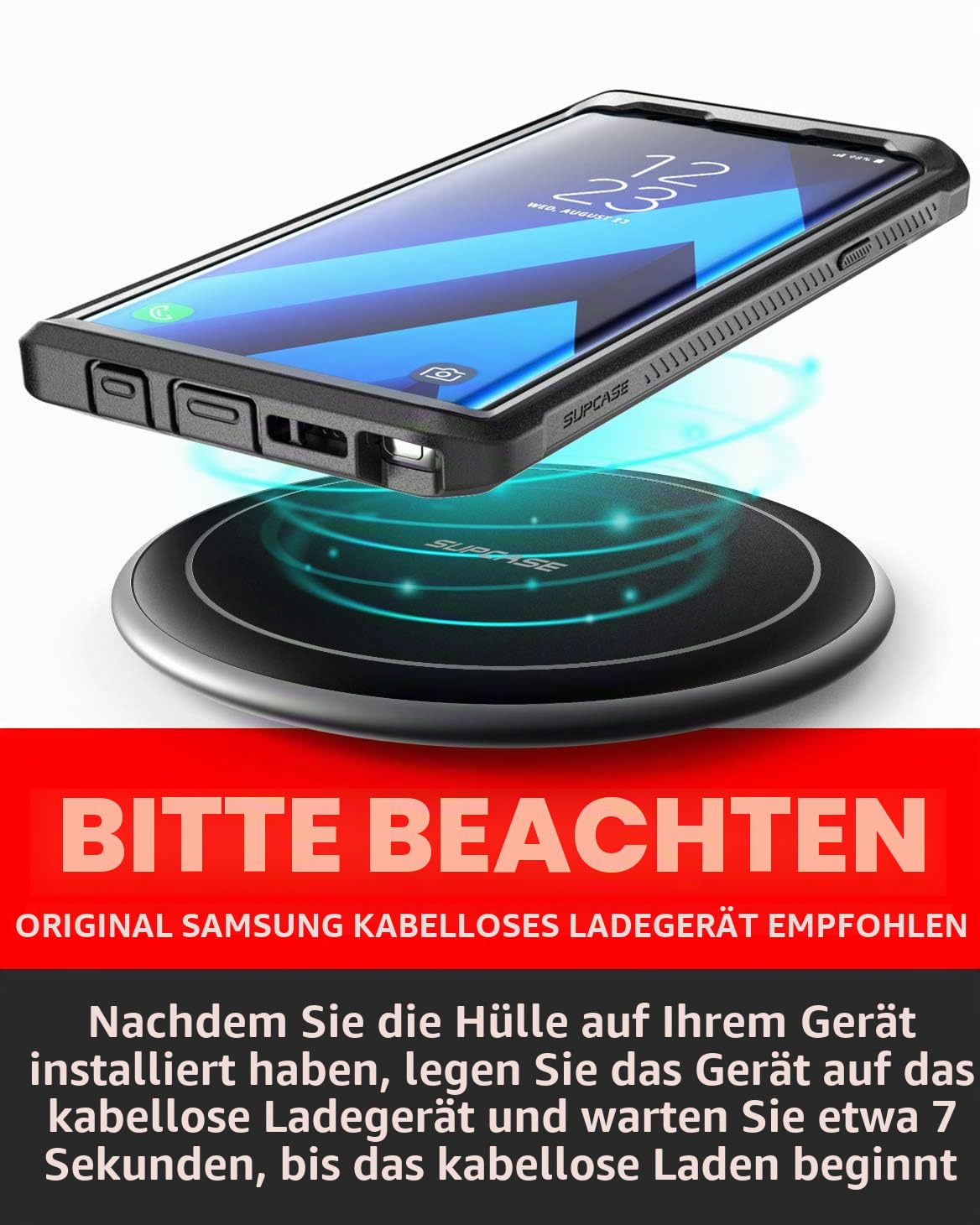 SUPCASE Samsung Galaxy Note 9 Hülle 360 Grad Handyhülle Outdoor Case Robust Schutzhülle Cover [Unicorn Beetle PRO] mit integriertem Displayschutz und Ständer (Schwarz), Black