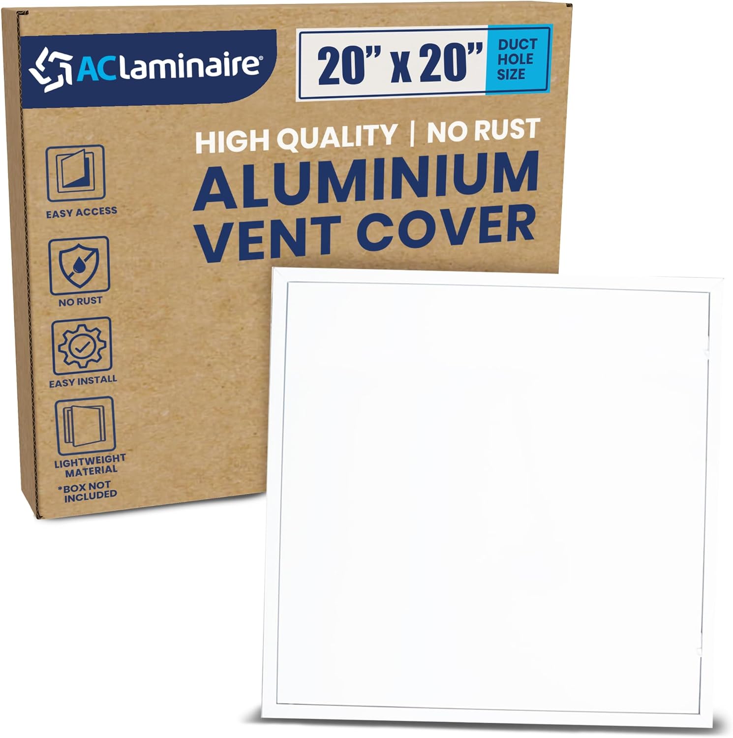 [21.6" x 21.6"Face][20 x 20 Duct Hole] Easy-Access Metal Panel Access Door with Aluminum Frame, Keyless Lock. Rust & Fire Resistant.