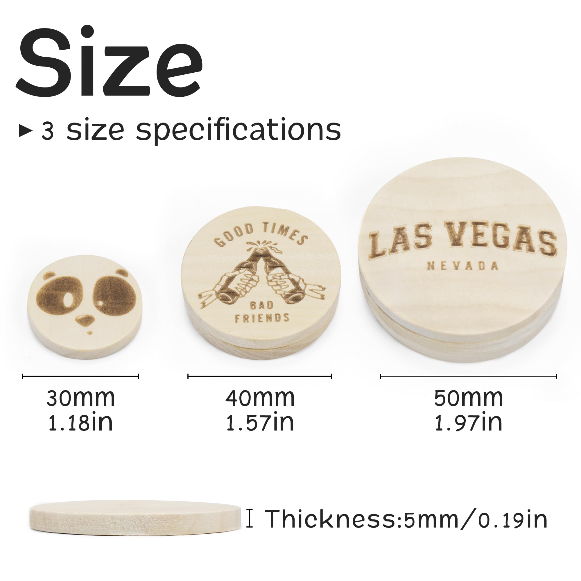 30-1000 gettoni in legno personalizzati, incisione laser, stampa a colori UV, immagini di testo logo, gettoni da poker per bar, festa, giorno personalizzare