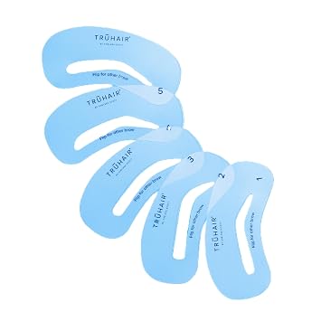 TRUHAIR Perfect Brow Stencil Kit, 5 Shapes, Fuller, Thicker, Natural-Looking Brows with Reusable Eyebrow Template - Pairs with Color & Conceal Waterproof Hair Concealer Not Included