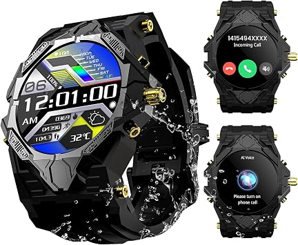 Rogbid DIY Smart Watch,Titanium/Ceramics Case 1.43-inch AMOLED, Bluetooth Calling and Music Control, Fitness Tracker, IP68 Waterproof, Over 100 Sports Modes, Compatible with Android and iOS Phones