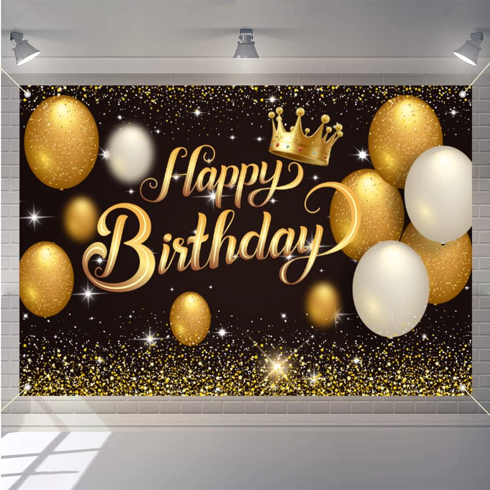 50. Geburtstag Deko – Stoff-Banner 1,5 M In Schwarz & Gold, Für Herren & Damen, Jubiläumsparty