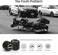 Vista 4 de leepee Sistema de monitoreo de presión de neumáticos de motocicleta, alarma de presión y temperatura de neumáticos, TPMS inalámbrico