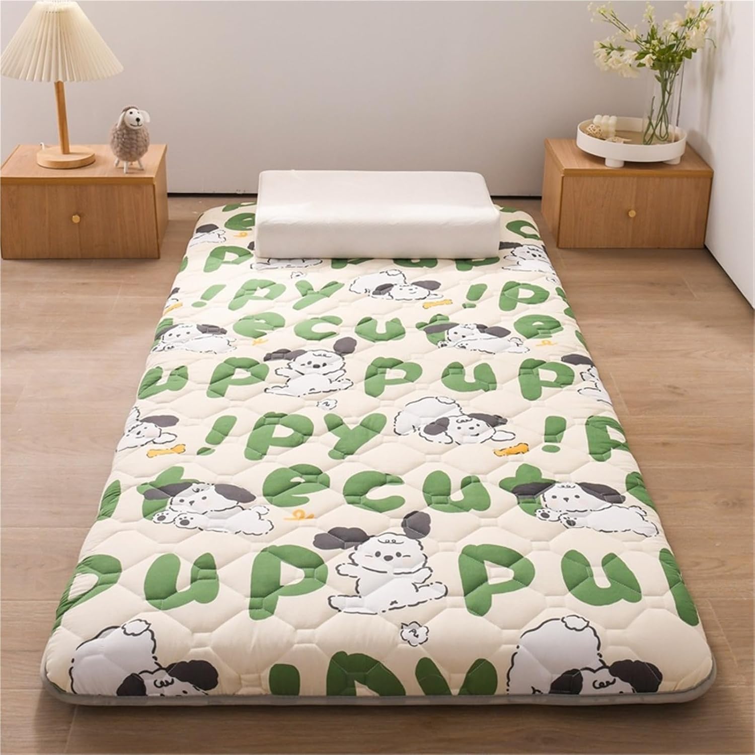 4cm 6cm Thick Japanese Futon Mattress 4-Layer Foldable Tatami Sleeping Mat Non Slip Breathable Floor Pad for Dormitory Adults 4 Seasons Soft Portable Roll Out Guest Bed Camping Premium Durable