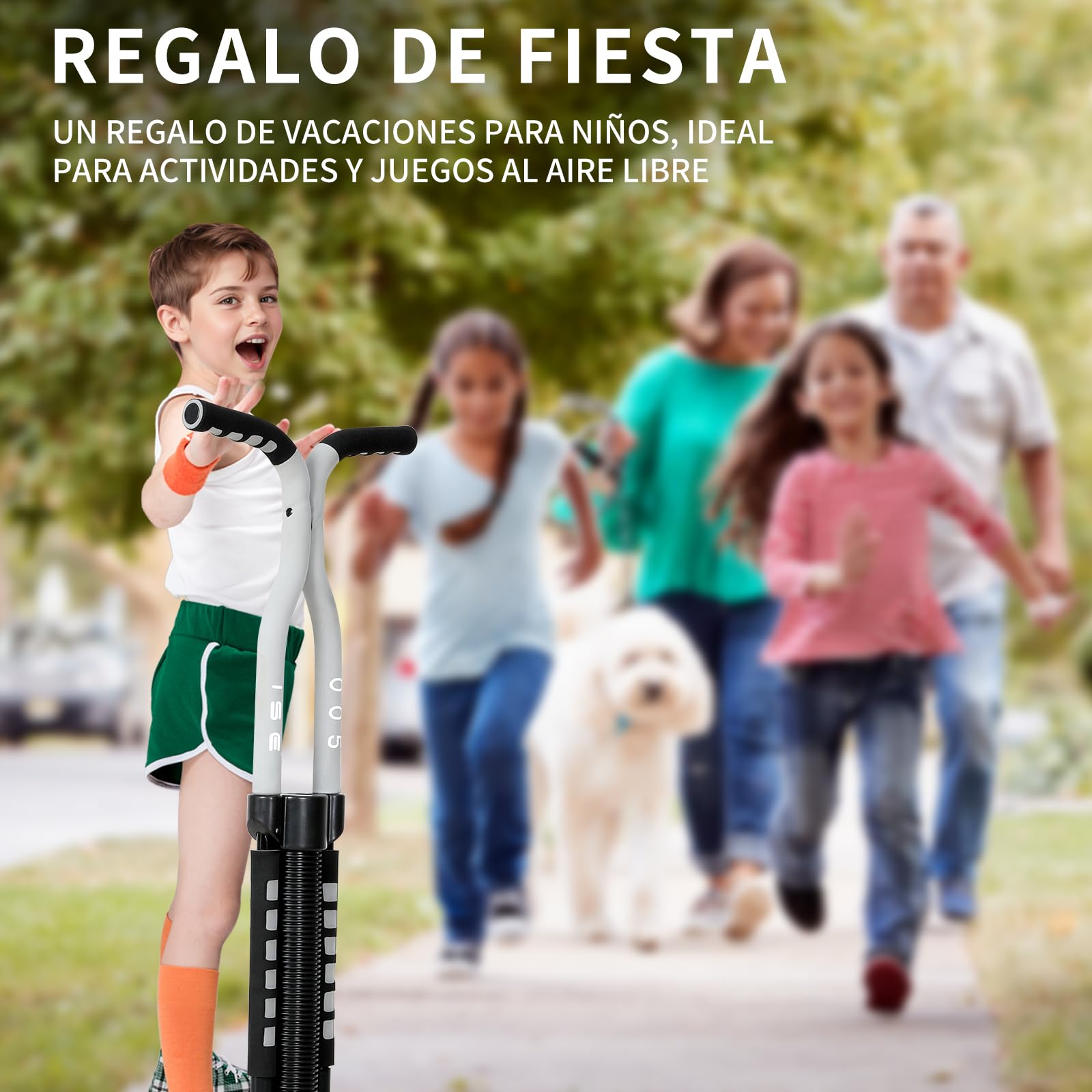 ISE Pogo Stick Bastón salador, Juguetes al Aire Libre, Entretenimiento para Padres y niños, Juegos Divertidos, Juegos de Aire Libre para niños