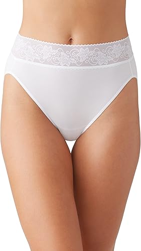 Wacoal Calzones Comfort Touch de Corte Alto para Mujer, Blanco, M