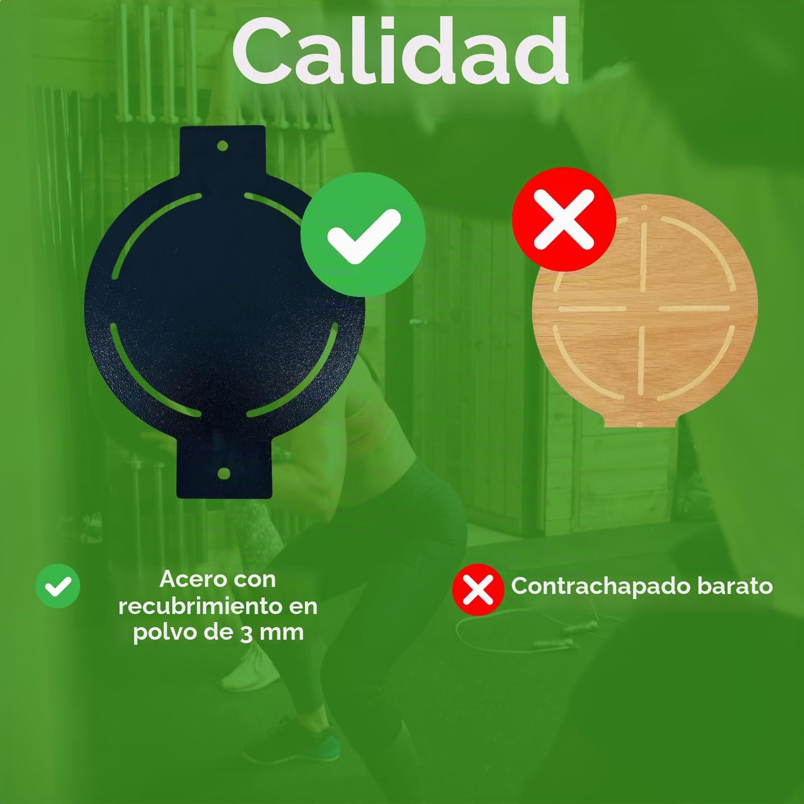 objetivo de bola de pared para balones medicinales de acero, objetivo de metal con recubrimiento en polvo de 3 mm y pernos de anclaje, para entrenamiento de gimnasio