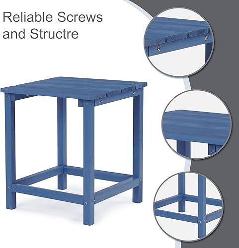 Miniatura 4 de Mederla Mesa auxiliar de madera para exteriores, mesa auxiliar de jardín para patio, mesa de centro para interiores o exteriores