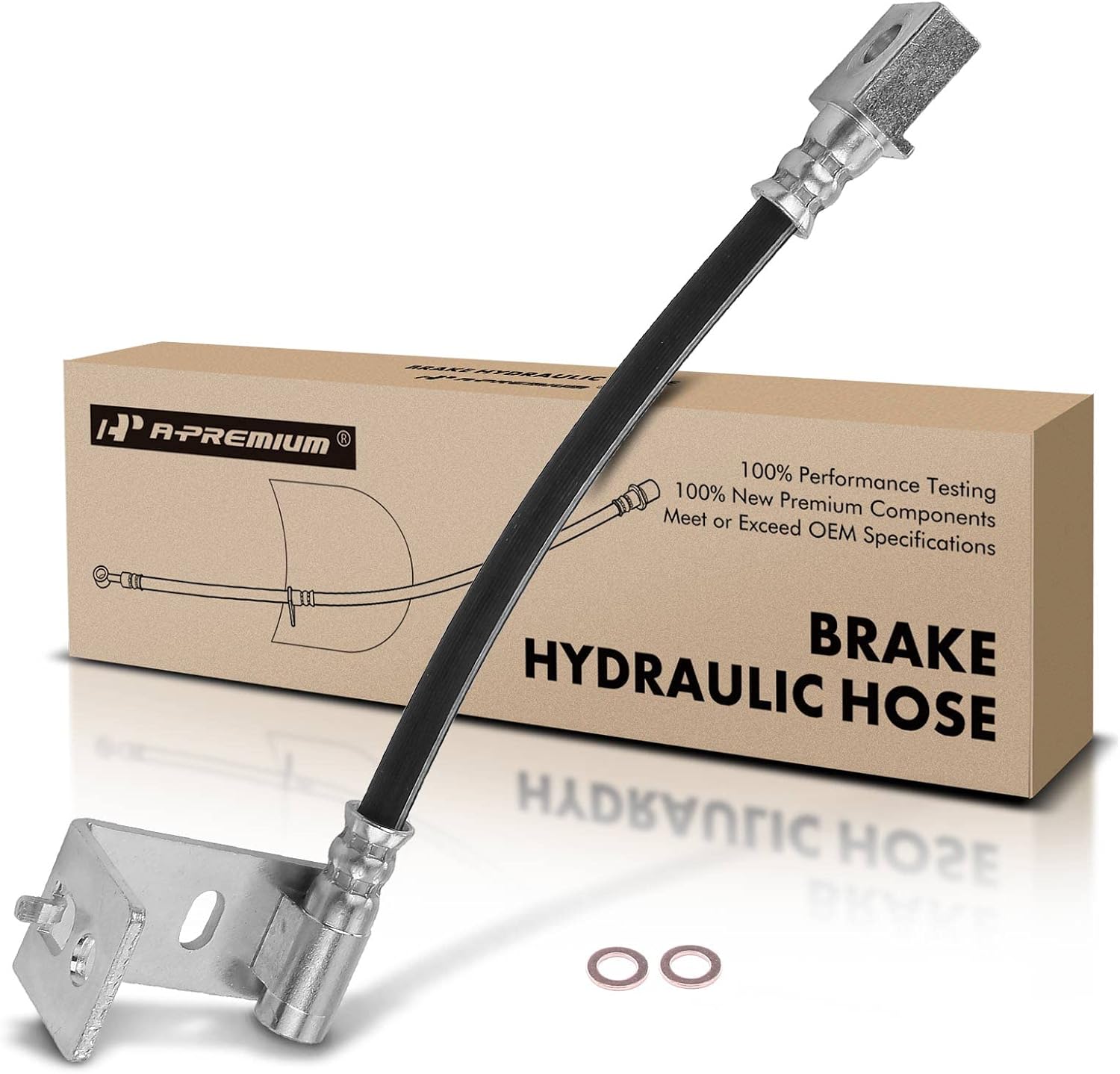 A-Premium Rear Passenger Brake Hydraulic Hose Compatible with Select Ford Models - For F-250 Super Duty/F-350 Super Duty, 2017-2021, with Single Rear Wheel, with HD Towing Package