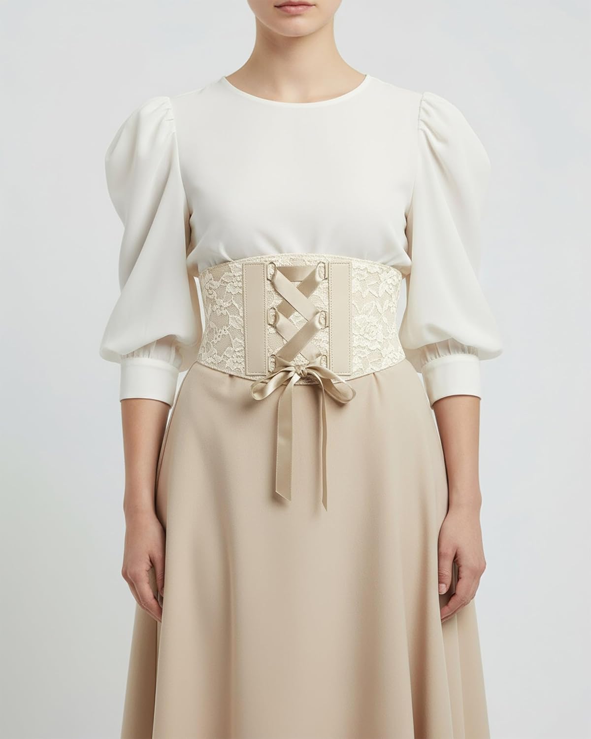 BlackButterfly 5.5 Wide Corset Waspie Elastic Lace Belt - Image 2