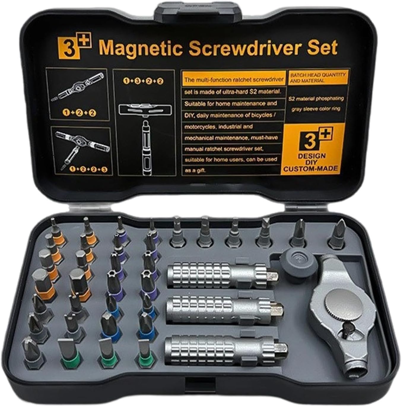 Magnetic Ratchet Screwdriver Set - Magnetic Portable Tool with Detachable Handle | Computer Tools Repair Set,for Electronics, Computer, Phone, Battery, Devices, Car, Truck, Bicycles, Vehicle, Home, Of