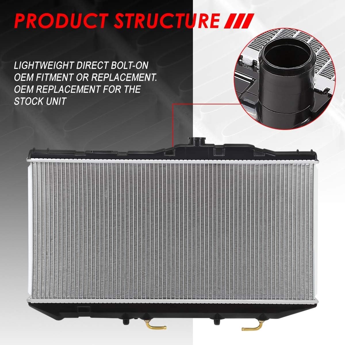 Auto Dynasty Radiator Compatible with 1987-1991 Toyota Camry 2.0L AT MT, DPI 870 Factory Style 1-Row Cooling Radiator, Aluminum Core
