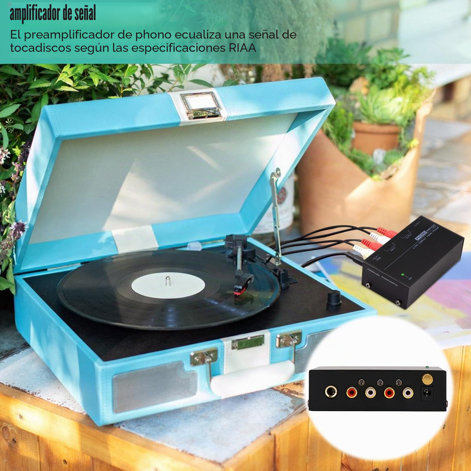 Preamplificador Phono para Tocadiscos Phonograph M/M: Nizirioo M/M Preamplificador Phono para Tocadiscos Entrada y Salida RCA Preamplificador Phono con Nivel 12V 1A Adaptador de corriente