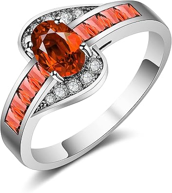 14K Black Gold Plated Statement Ring, Crystal Silver Band Rings Promise Rings for Women Jewelry Gifts - Purple/Red Cubic Zirconia emo Ring - Mothers Day Gifts