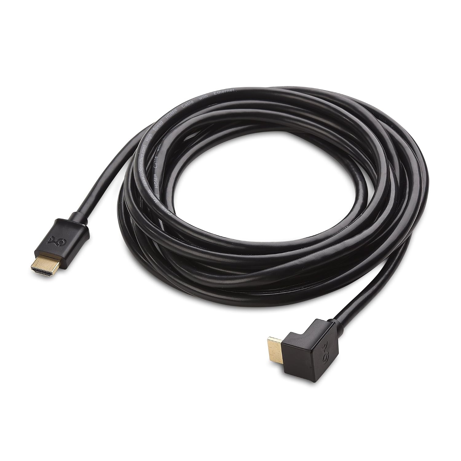 Cable Matters Right Angle HDMI Cable (90 Degree HDMI Right Angle Cable) 6 Feet - HDR and 4K Resolution Ready