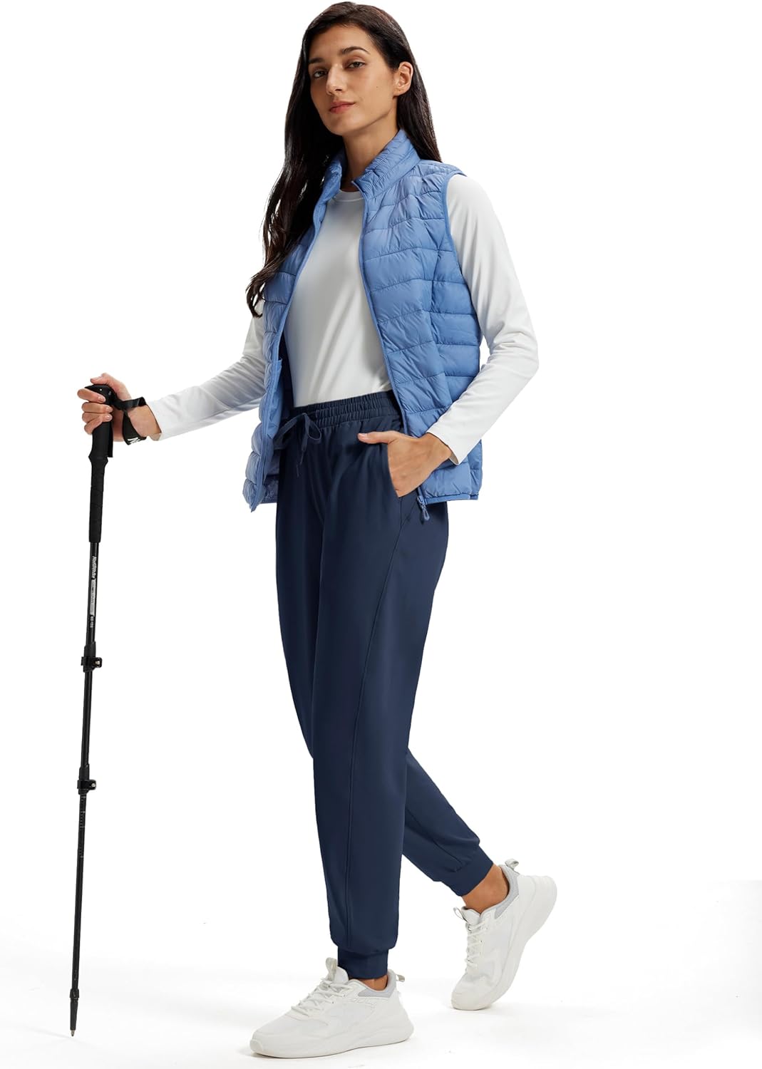 MAGCOMSEN Women's Fleece Lined Joggers Waterproof Thermal Winter Sweatpants Insulated Hiking Running Snow Pants Pockets - Image 5