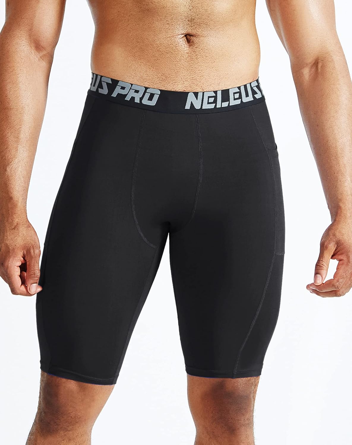 NELEUS Men's 3 Pack Running Compression Shorts with Pockets - Image 2