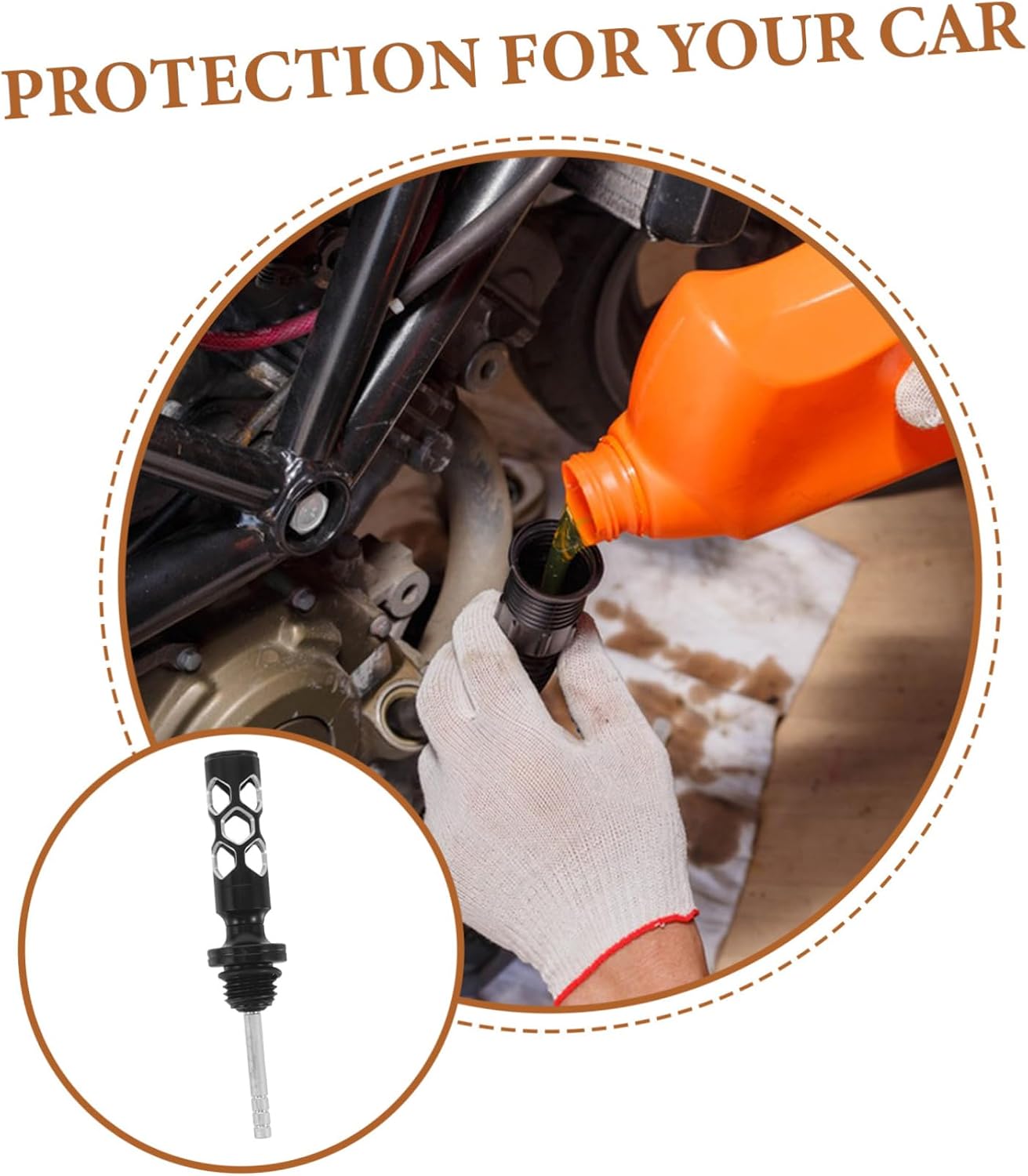 Motorcycle Engine Oil Replacement Accessory for Level Check Aluminum Alloy for Motorcycles