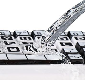 Clevy Contrast Keyboard 3 Tri-Mode - Large Print Keyboard Designed to Help Visually Impaired Low Vision Individuals - High Contrast Big Keys with Oversized Letters - USB & Bluetooth Compatible