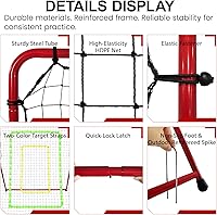 Vista 7 de Red de rebote de voleibol 2 en 1: red de rebote convertible de 7 x 3.5 pies y red de rebote de 5.5 x 4.5 pies para béisbol, sóftbol, voleibol