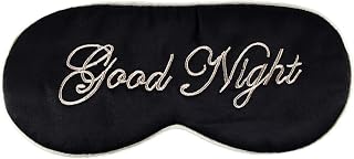 Silk Sleep Eye Mask for Women and Men Soft Ladies Ultra Lightweight Adjustable Strap Satin Eye Night Blindfold Eyeshade Cover for Full Night's Sleep, Travel and Nap Black