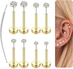 LOLIAS 27Pcs 16G Pendientes de Cartílago Stud Hoop Para Mujeres Hombres