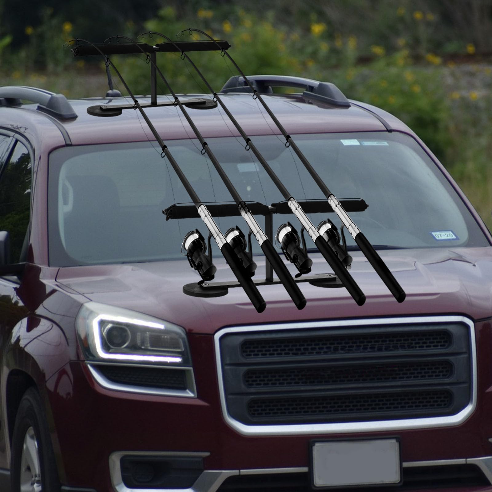 Nuenen Angelrutenhalter für Fahrzeuge Magnetische Rutenhalterung Träger Angelrutenhalter für LKW SUV Metalldach und Haube