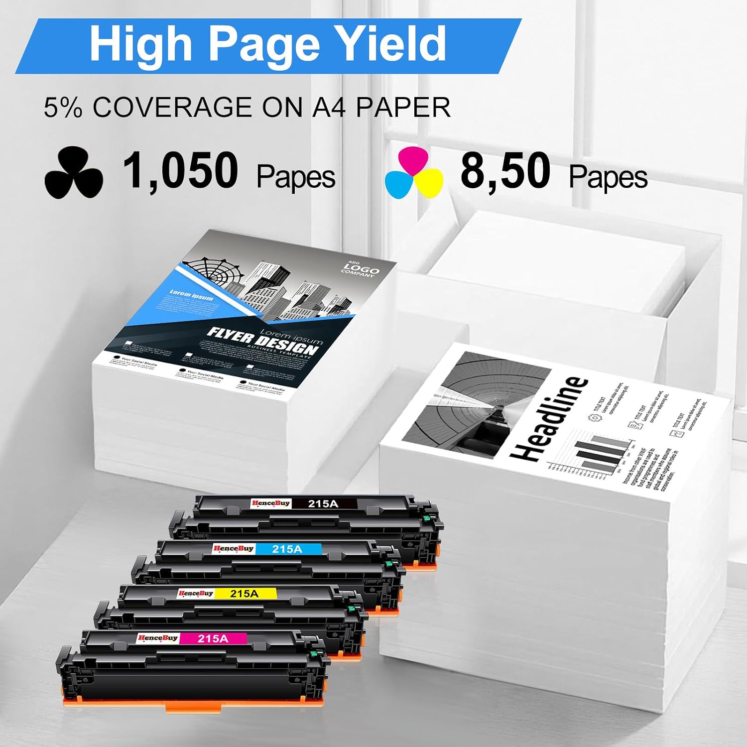 215A Toner Cartridge with Chip Replacement for HP 215A Toner Cartridges W2310A W2311A W2312A W2313A for HP Color Laseret Pro MFP M182nw M183fw M183fdw M155dw M155nw Printer (4 Packs)