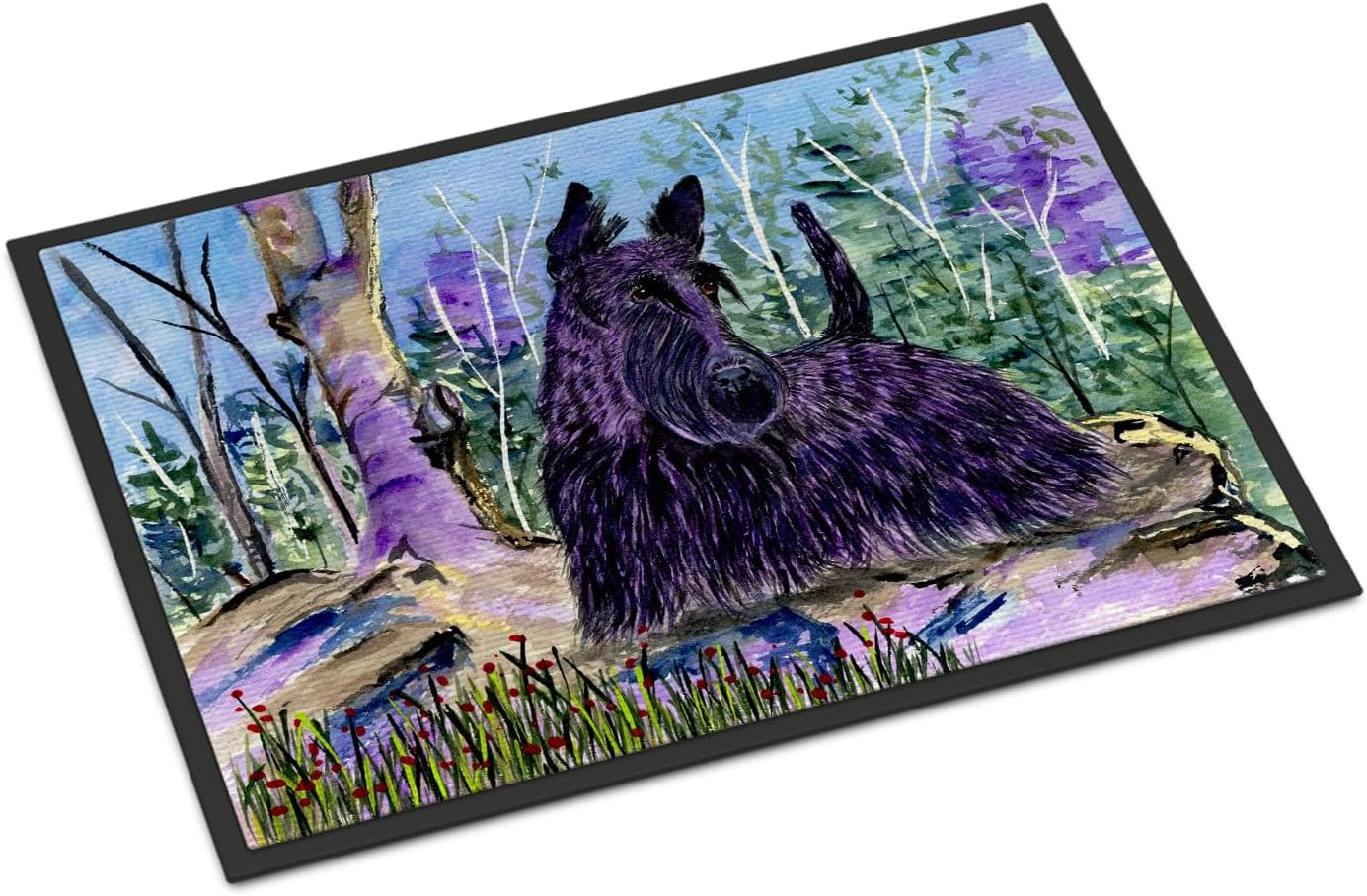 Caroline's Treasures SS8666MAT Scottish Terrier Doormat 18x27 Front Door Mat Indoor Outdoor Rugs for Entryway, Non Slip Washable Low Pile, 18H X 27W
