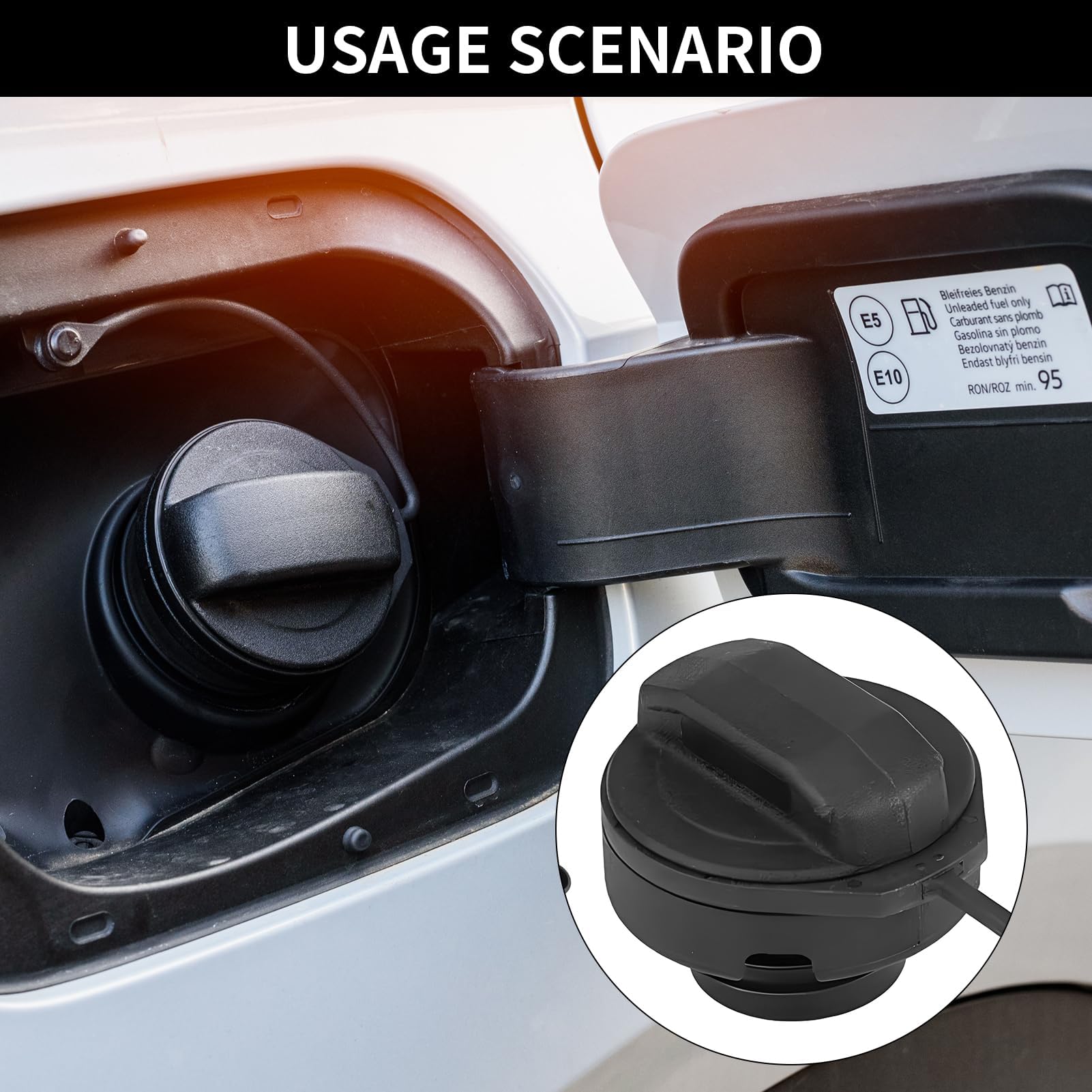 Bouchon Réservoir Essence Audi A3 - Compatible Golf Passat Jetta - Noir