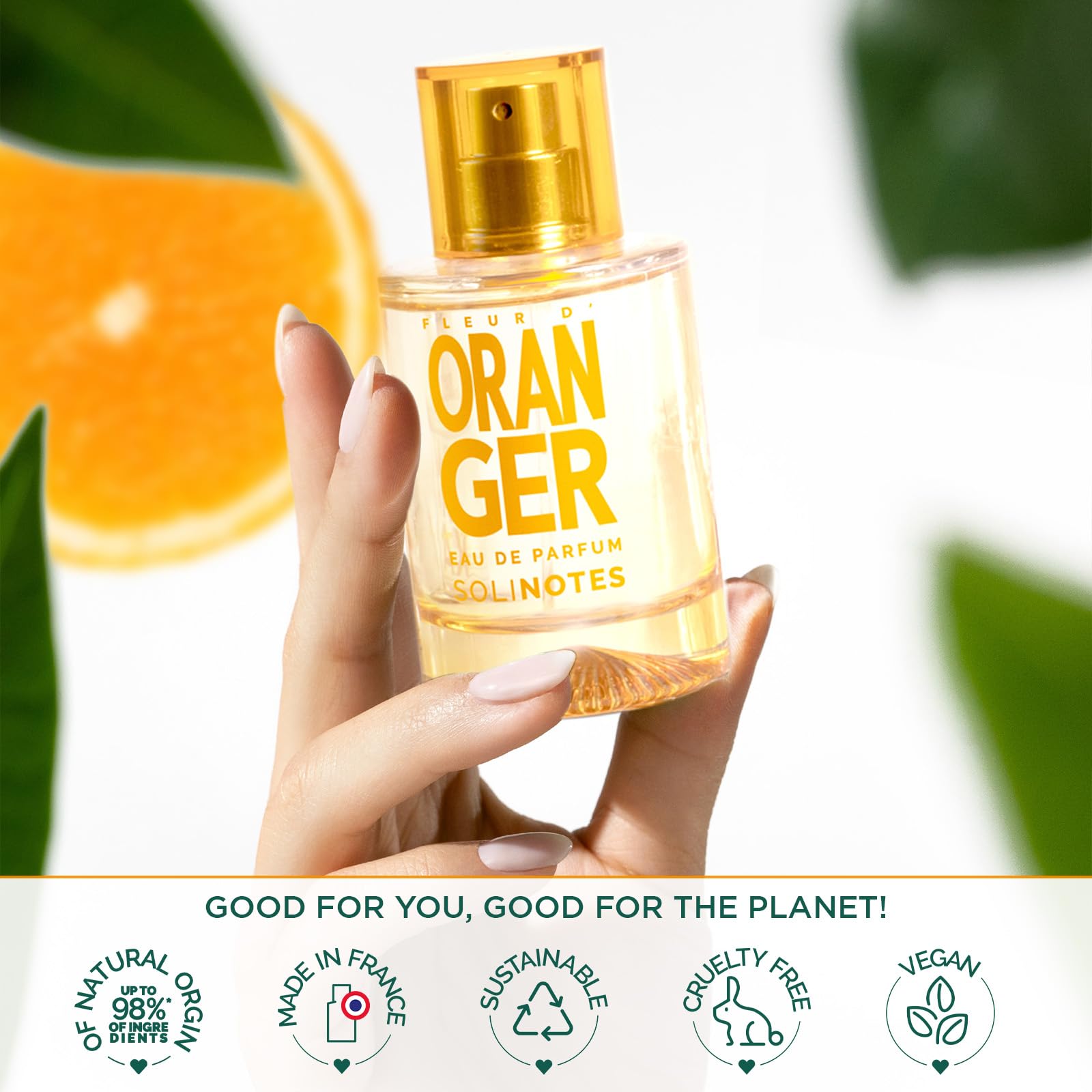Perfumy damskie SOLINOTES Fleur d'Oranger - woda perfumowana, kwiatowy i kojący zapach, idealny prezent dla niej, 50 ml