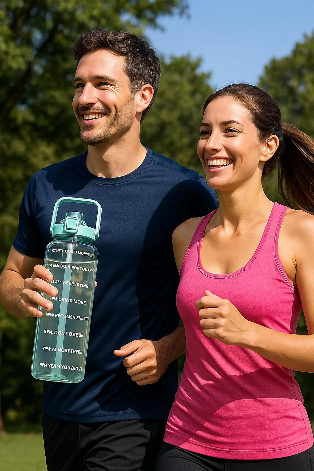 Plastic Water Bottle With Motivational Time Marker, Leakproof Durable Non-Toxic Sipper Water Bottle For Office, School Gallon Water Bottle For Gym (2 Ltr, Transparent, Multicolor)