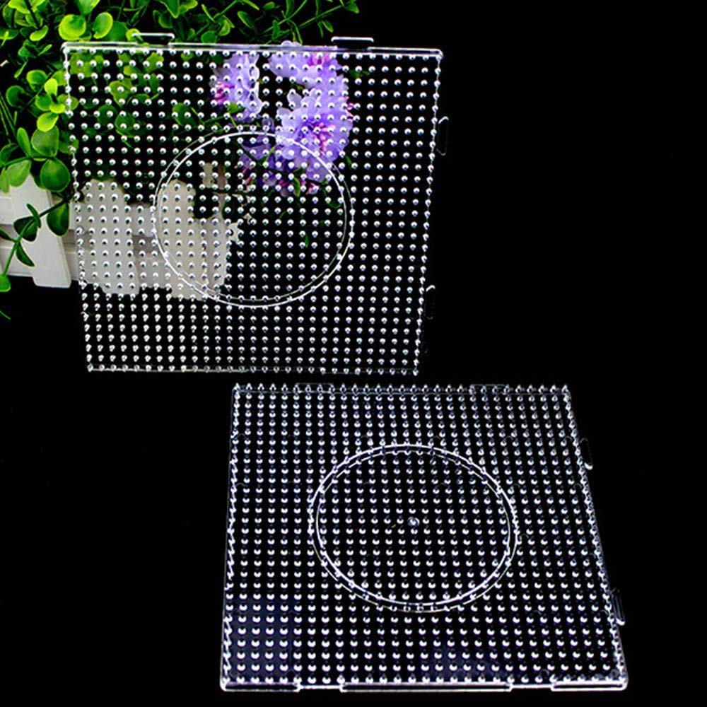 BANCHELLE Fuse Beads Boards 5mm, PegBoards Plastic Kits Large Square Clear, 4 PCS - Image 6