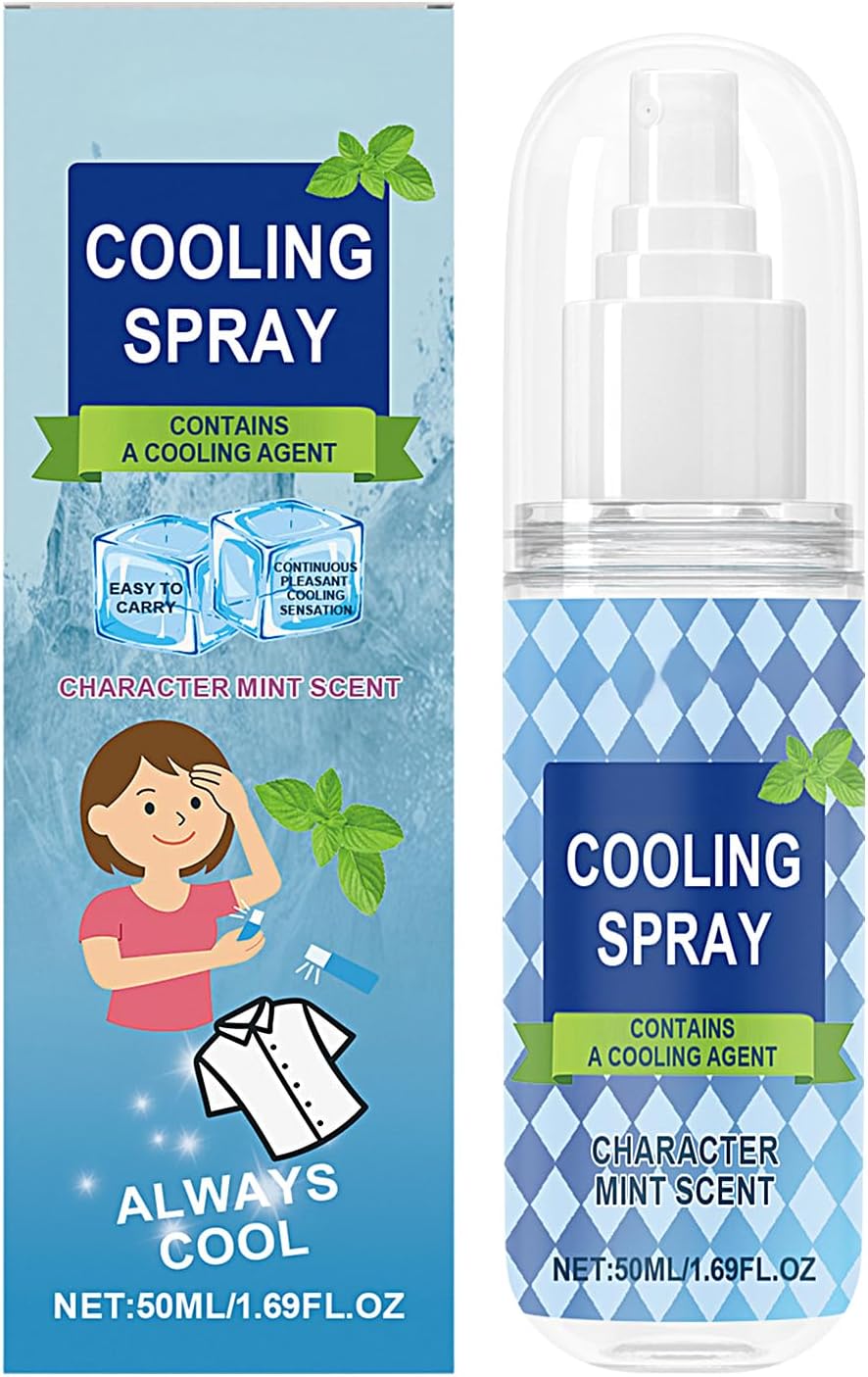 Cool Spray | Refreshing Cooling Spray 50ml,Moisturizing UV Protection Liquid Ice Mist for Hot Weather Sports Travel Golf Hiking Camping Beach Commute Daily Outdoor