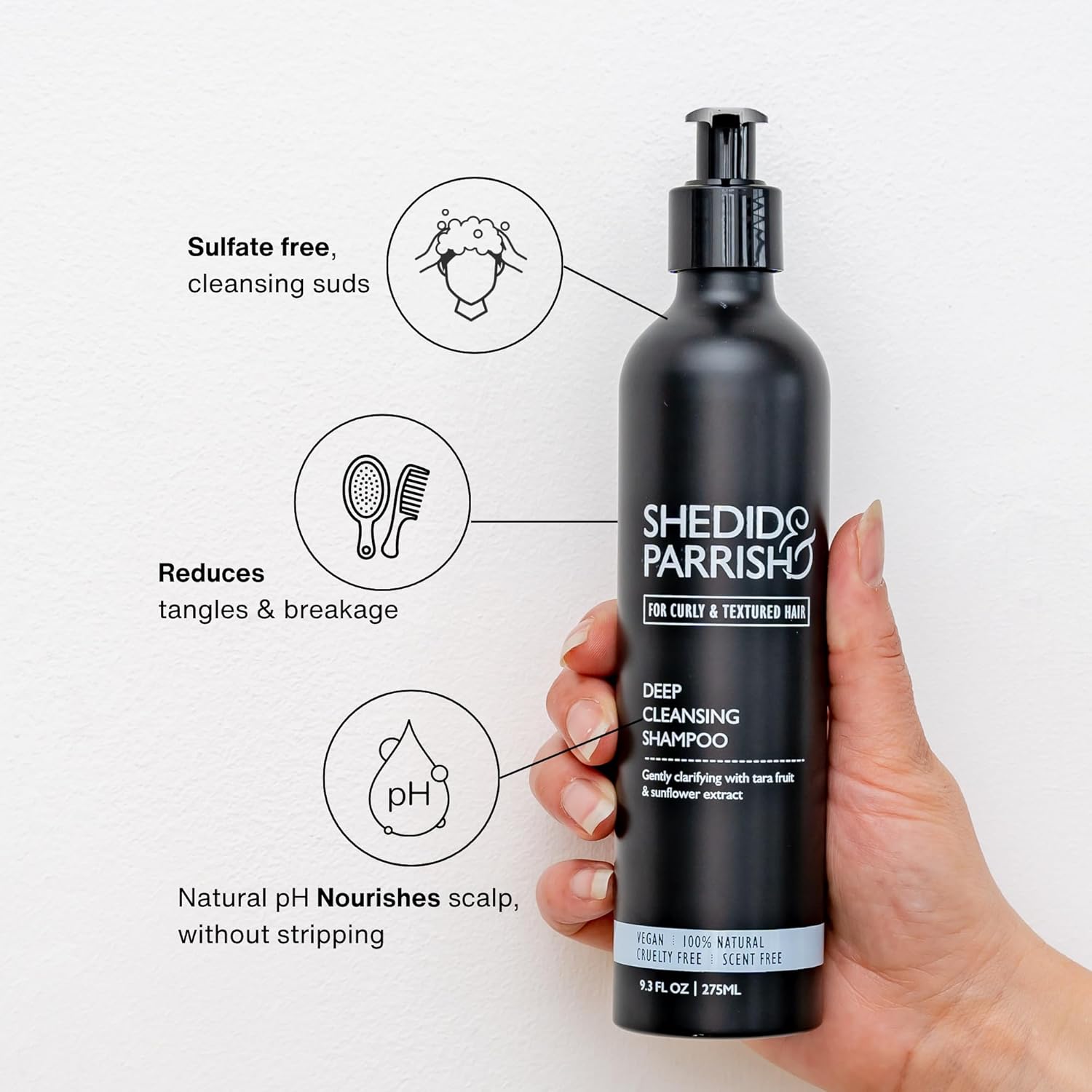 Shedid & Parrish Deep Cleansing Shampoo | 100% Natural | Shampoo for curly, coily, wavy & textured hair (9.3 Fl Oz)
