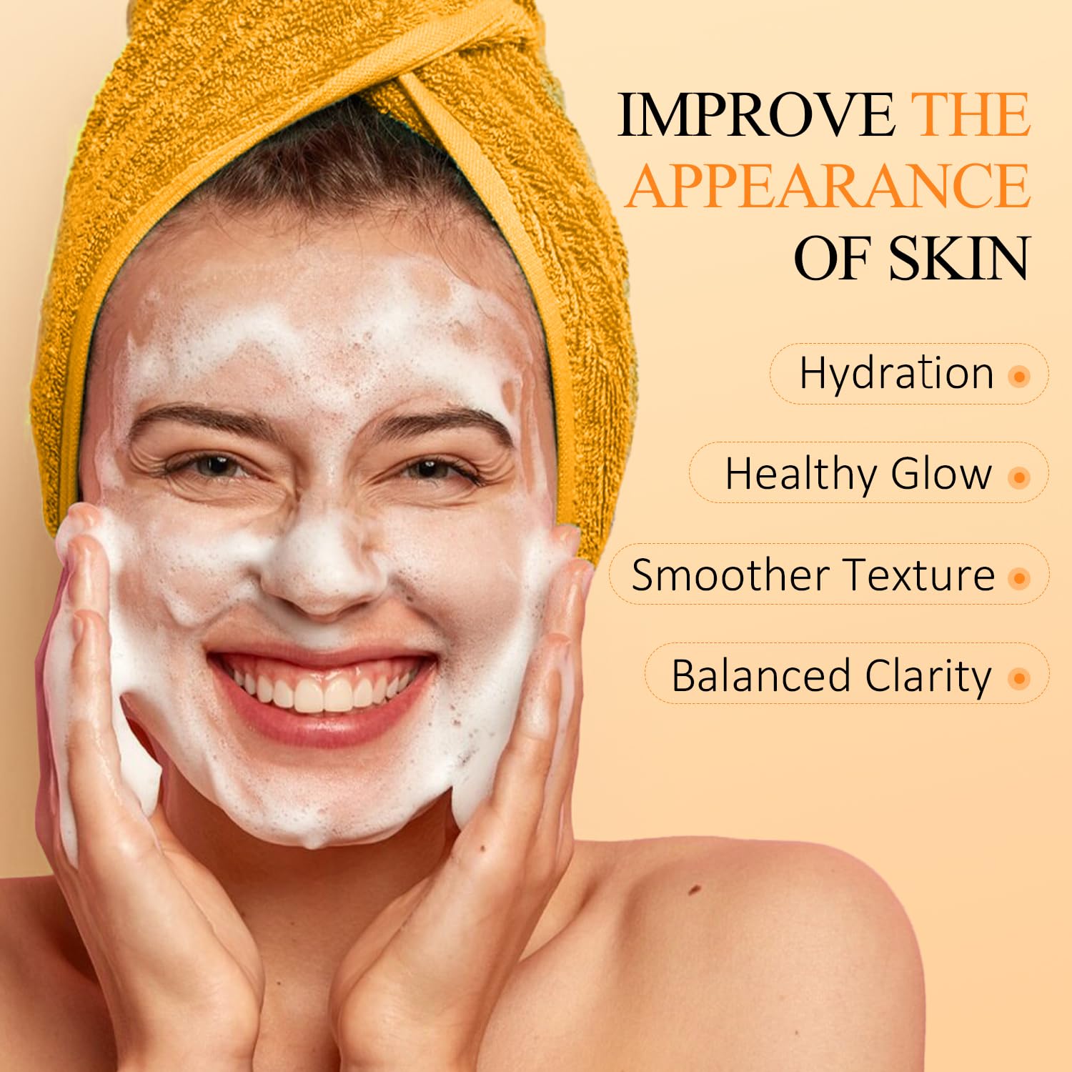 Vitamin C Turmeric Foaming Face Wash, Foaming Cleanser for Skin Tone Reduces Fine Lines & Wrinkles, Exfoliating Face Wash - Image 4