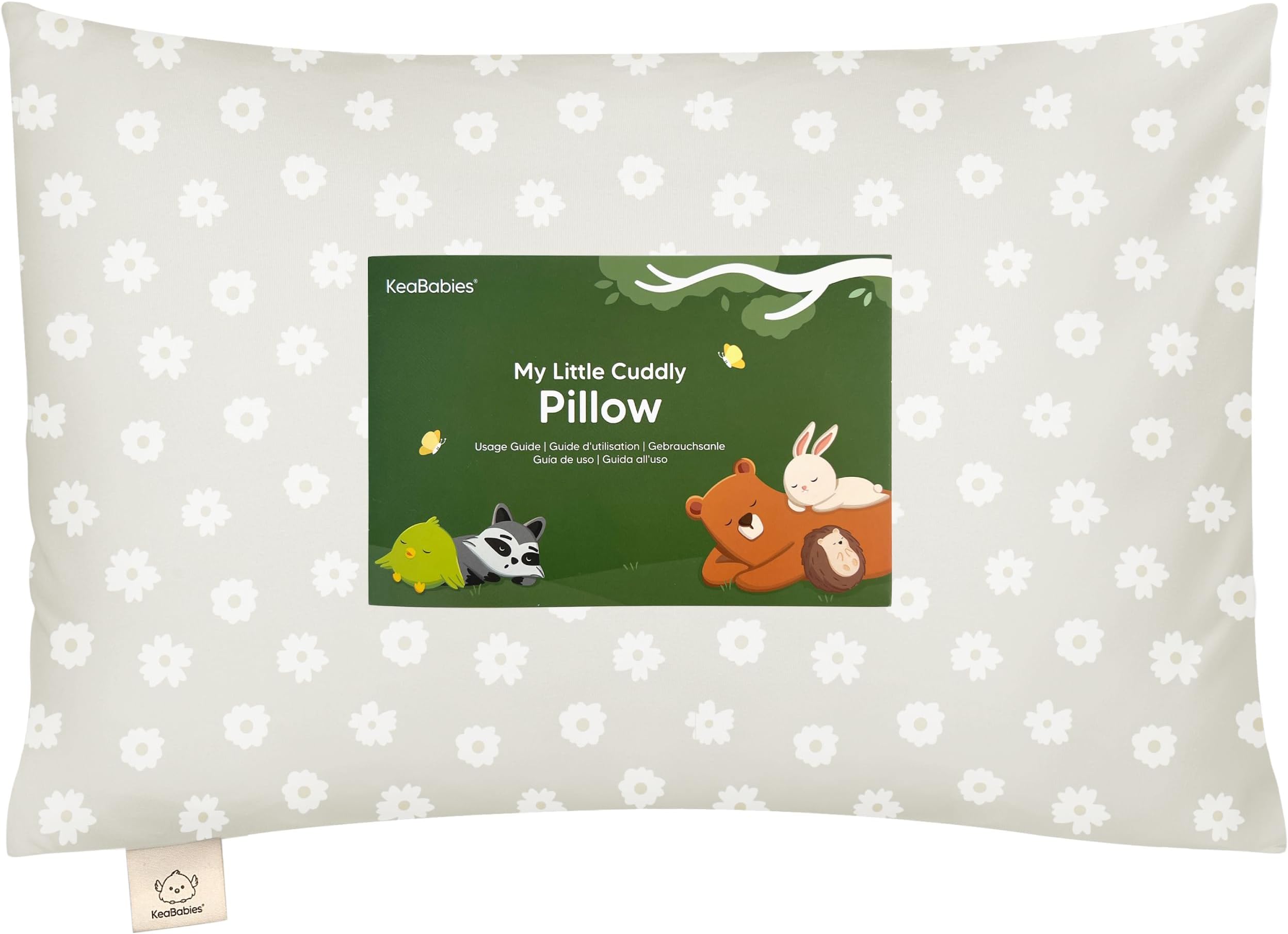 KeaBabies Toddler Pillow with Pillowcase - 13x18 My Little Cuddly Kids Travel Pillows for Sleeping, Nap, Viscose from Bamboo Nursery Pillowcase, Soft & Breathable, Toddler 2-5 Years Old (Meadow)