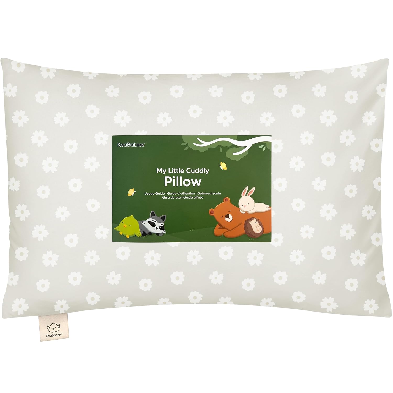 KeaBabies Toddler Pillow with Pillowcase - 13x18 My Little Cuddly Kids Travel Pillows for Sleeping, Nap, Viscose from Bamboo Nursery Pillowcase, Soft & Breathable, Toddler 2-5 Years Old (Meadow)