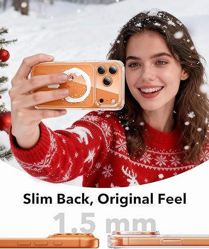 Vista 294 de ESR Funda para iPhone 15 Pro Max, compatible con MagSafe, de grado militar, negro transparente