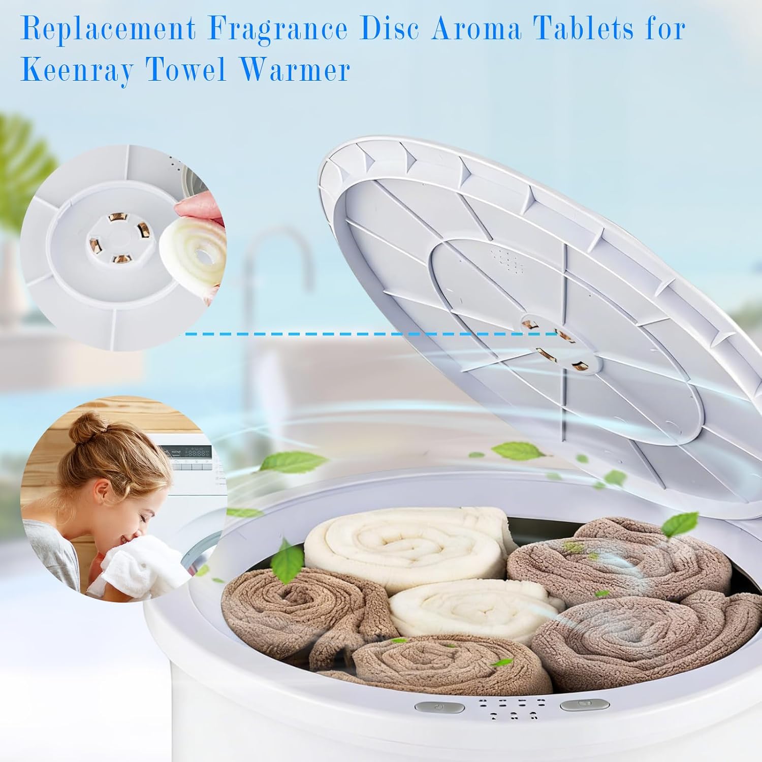 15Pcs Replacement Fragrance Disc Aroma Tablets for Keenray Towel Warmer，Ocean Fresh Scented Pads for Towel Warmer Bucket