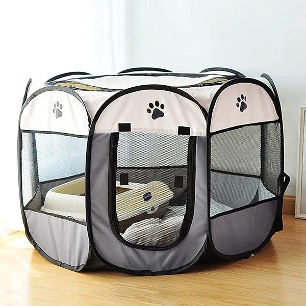 SENCONE Portable Pet Playpen, Dog/Cat Playpen Foldable Puppy Kitten Exercise Pen Tents Indoor Outdoor Use