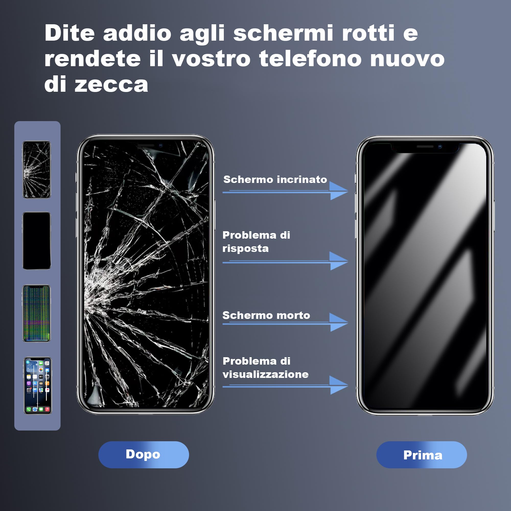 per iPhone 12/12 PRO Sostituzione dello Schermo LCD 6,1 Pollici Gruppo digitalizzatore del Display Schermo tattile,con Strumento di Riparazione del Gruppo Telaio