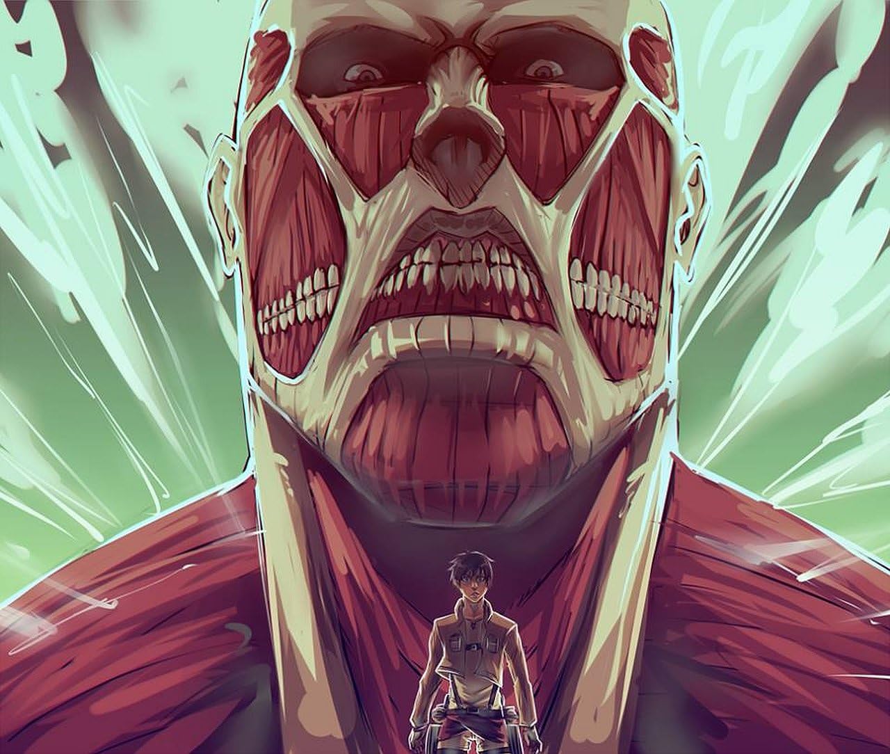 Japanese Poster Attack On Titan Anime Manga Scroll Poster Wall Art Print Decor,20 x 28 Inches,No Frame